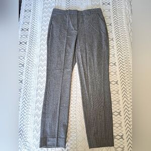 White House Black Market Gray Pinstripe Trousers 8 Long